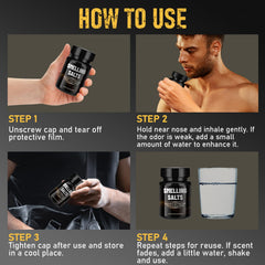 STAY STOKED salts close-up scent-release illustrates easy-to-use inhalation before practice.