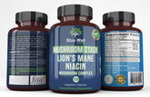 Stay-Well Naturals Lion's Mane Niacin capsules bottle on white background