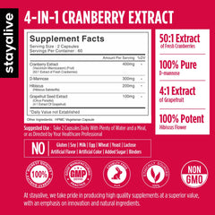 Cranberry extract capsules with D-mannose and hibiscus