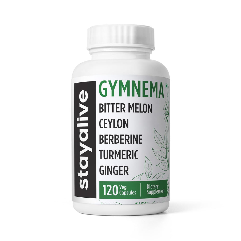 StayAlive Gymnema Sylvestre 25:1 extract bottle with 120 capsules