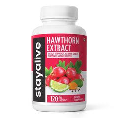 StayAlive Hawthorn Berry capsules – 120 vegan pills, 2-month supply.