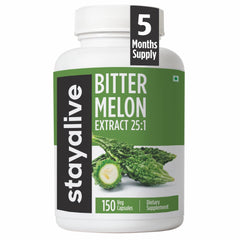 STAY ALIVE Bitter Melon Capsules bottle with 150 vegan capsules