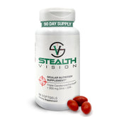 Stealth Vision Eye Vitamin bottle with label highlighting lutein and zeaxanthin