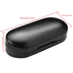 Close-up of black exterior for SteelFever 2-in-1 glasses and contact lens case