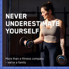 Serving suggestion with gummies and a measuring cup