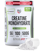 SteelFit Creapure Creatine Monohydrate Powder tub label