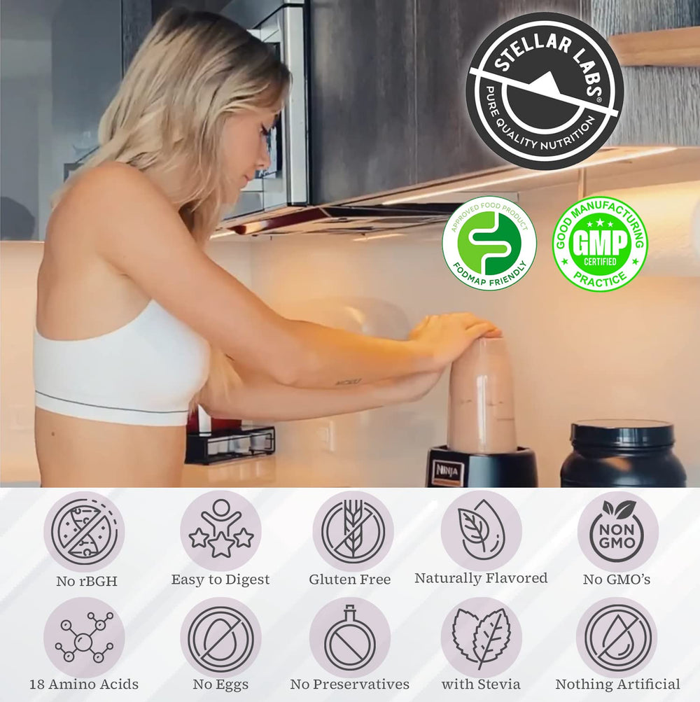 Stellar Labs digestive enzyme blend bottle highlights digestion support after training.