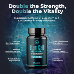 Stem Cell supplement 1000mg with Spirulina and Chlorella label