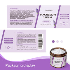 Lavender essential oil and jar of magnesium cream