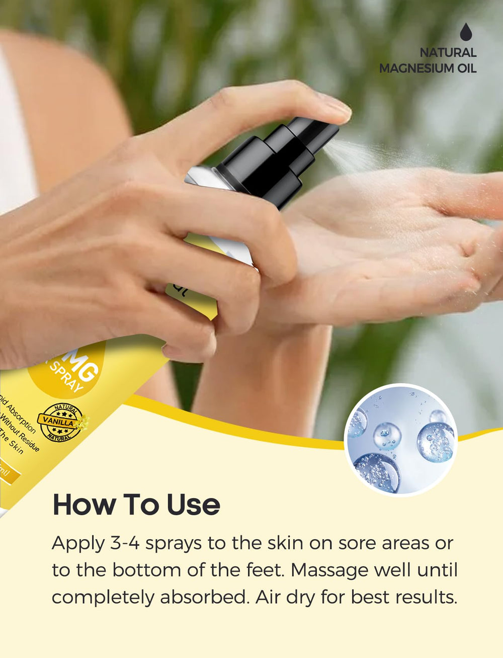 Stilip Vanilla Scent Magnesium Spray bottle