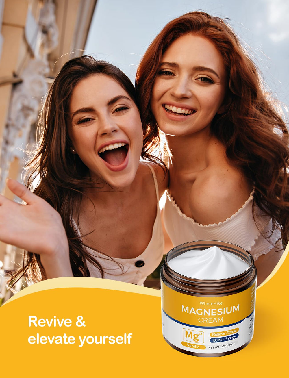 Natural ingredients label on stilip magnesium cream