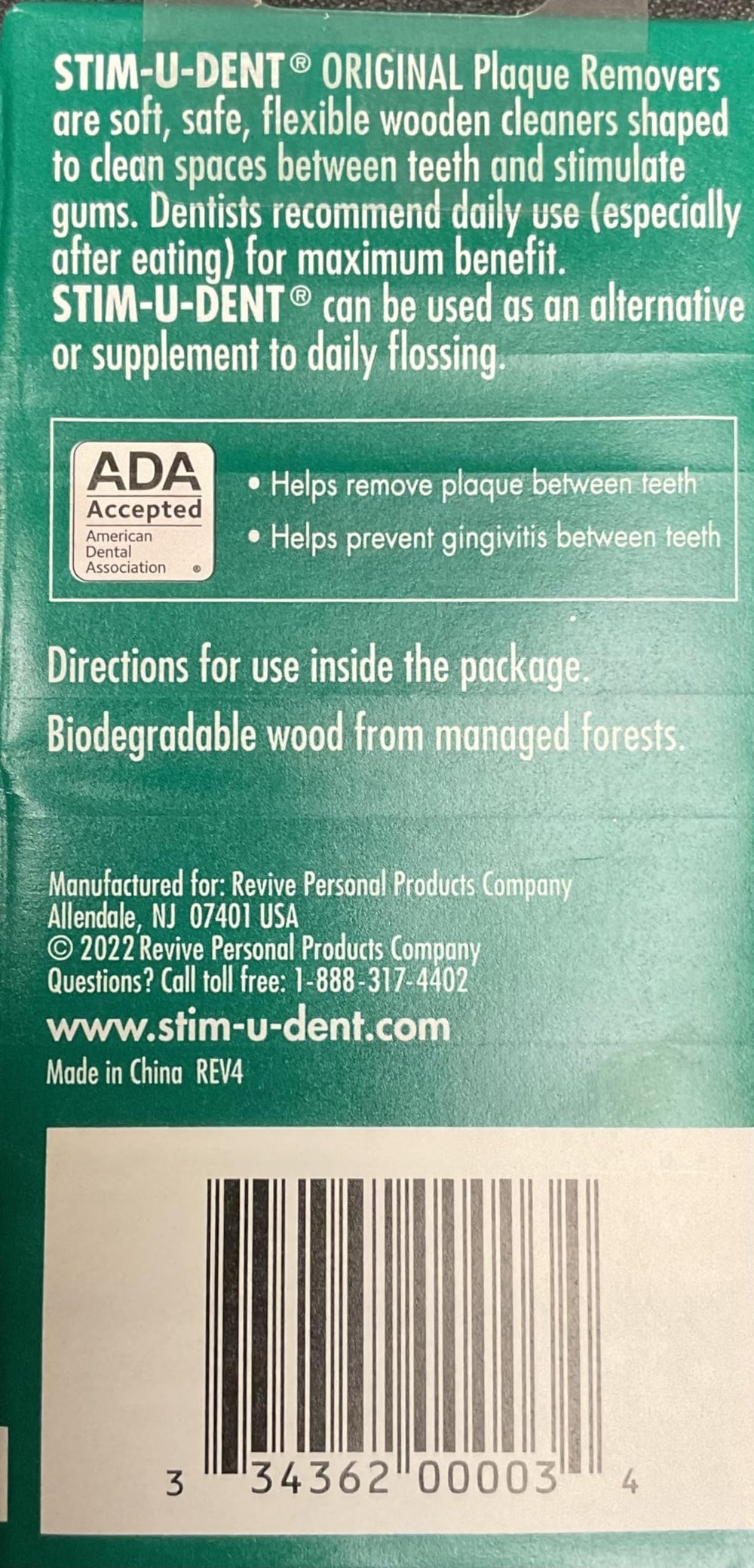 Stim-U-Dent Mint Plaque Removers pack for daily oral care