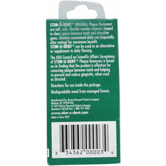 Close-up of Stim-U-Dent Mint Plaque Removers packaging and sticks