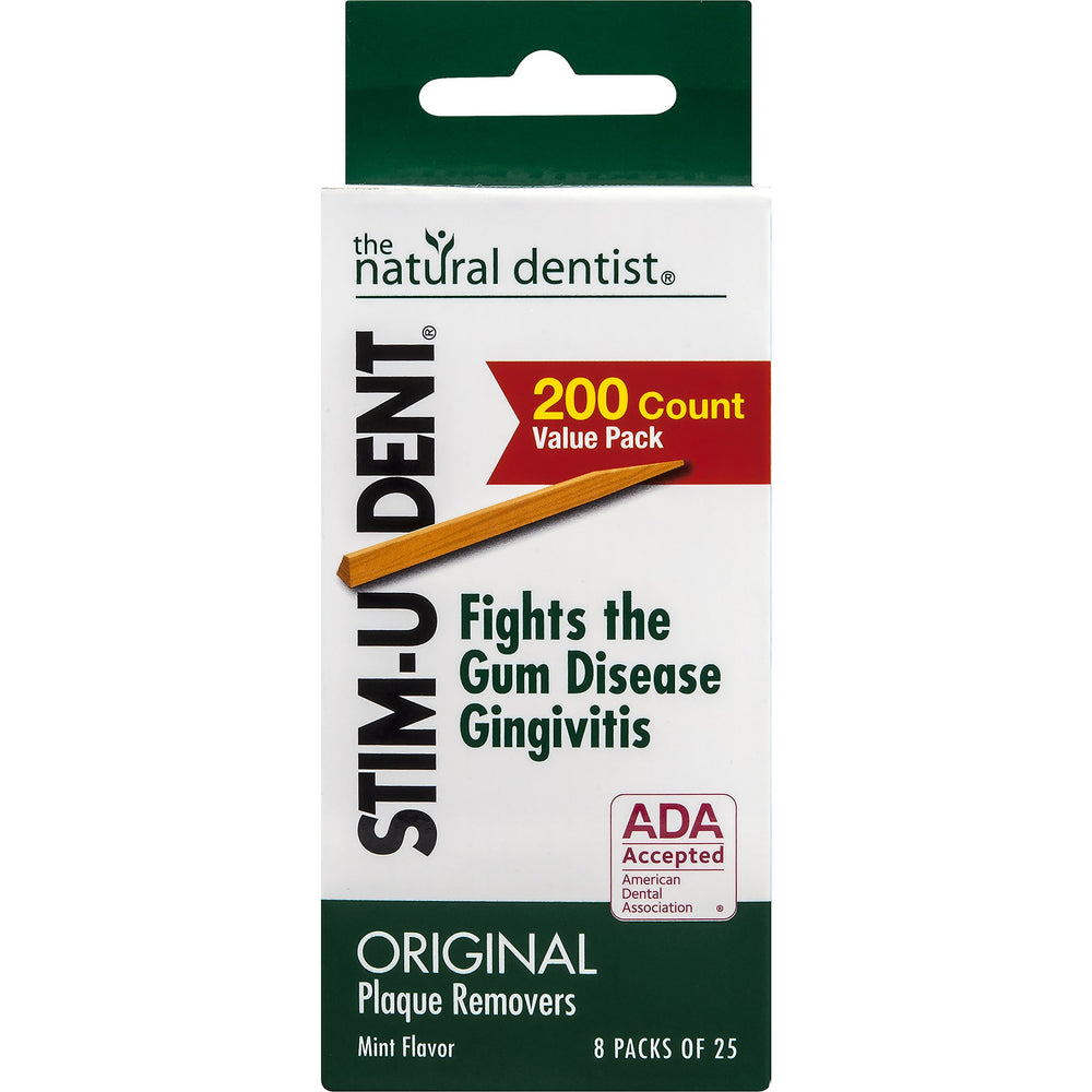 Open box showing Stim-U-Dent Mint Plaque Removers in six packs