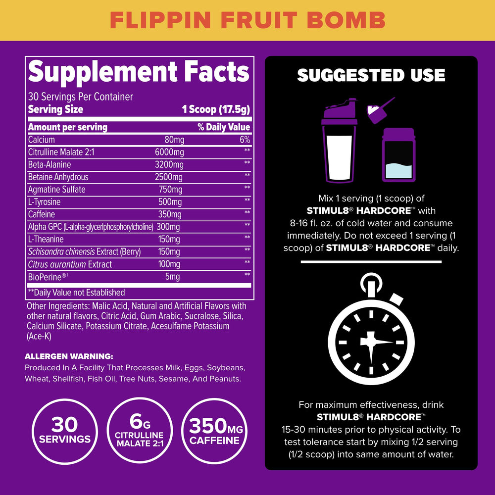 FINAFLEX Stim8 Hardcore Flippin Fruit Bomb packaging photo