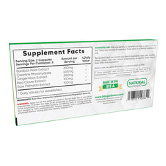 Packaging for Stinger Detox showing vegan and GMO-free labeling