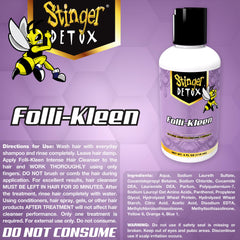 Applying Stinger Detox Folli-Kleen Shampoo Cleanser to hair