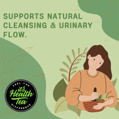 Herbal detox concept with leaves and tea setup