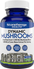 Stonehenge Dynamic Health Mushrooms bottle front label