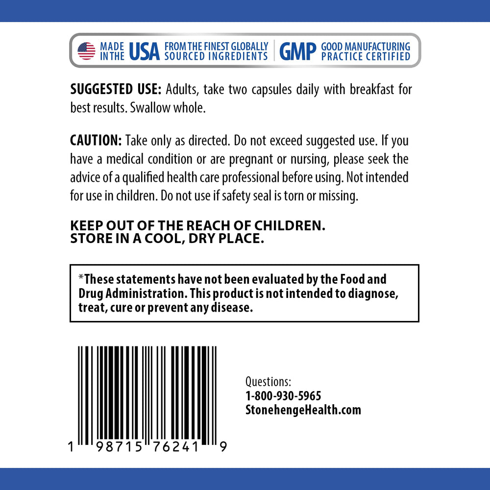 All capsules arranged around the bottle showing 60 capsules per bottle