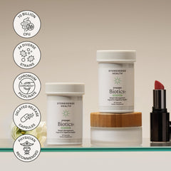 Made in USA manufacturing label for Stonehenge Health Probiotics