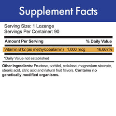 Close-up of MAX-B12 lozenge dissolving under the tongue for rapid absorption