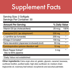 BioPQQ and CoQ10 ingredients concept for cellular energy