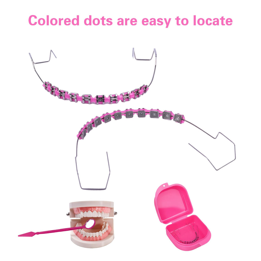 Storage box and dental mirror included with braces kit