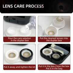 Open storage case with lenses inside