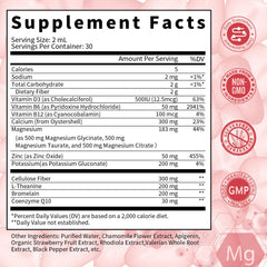 Strawberry flavor Triple Magnesium Complex 2 oz bottle