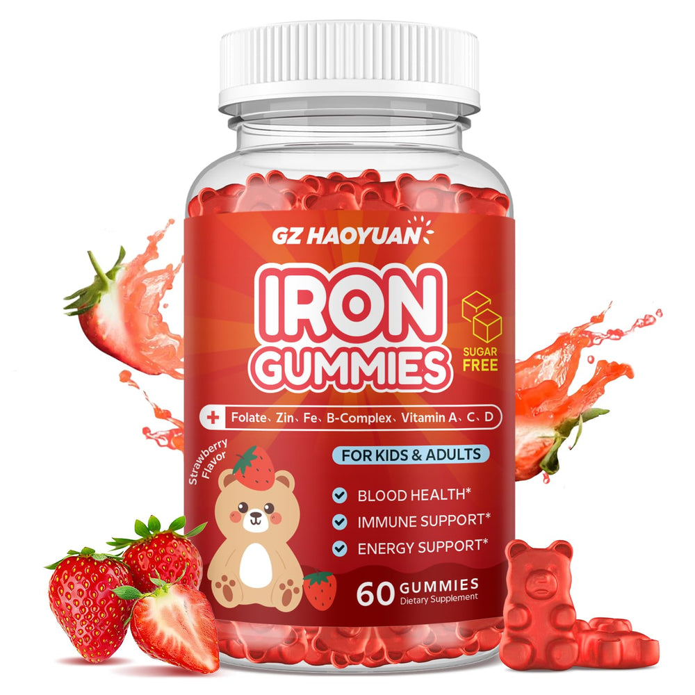 Strawberry-flavored, kid-friendly iron gummies