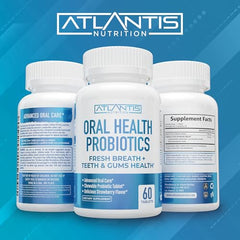 Strawberry-flavored oral probiotic chewable tablet.