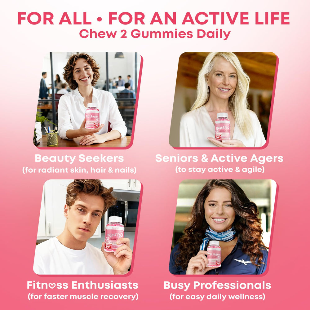 Strawberry-flavored sugar-free collagen gummies