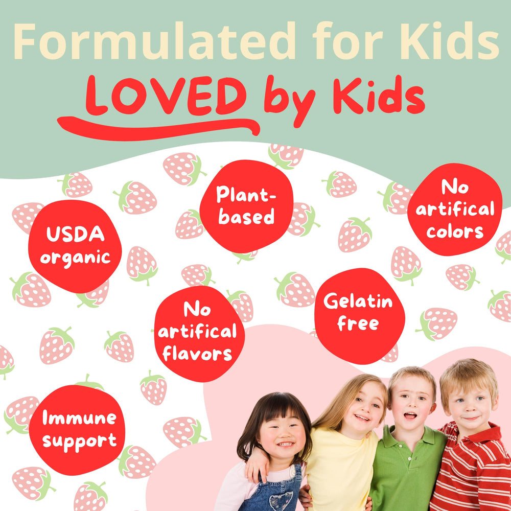 Close-up of strawberry-flavored gummies