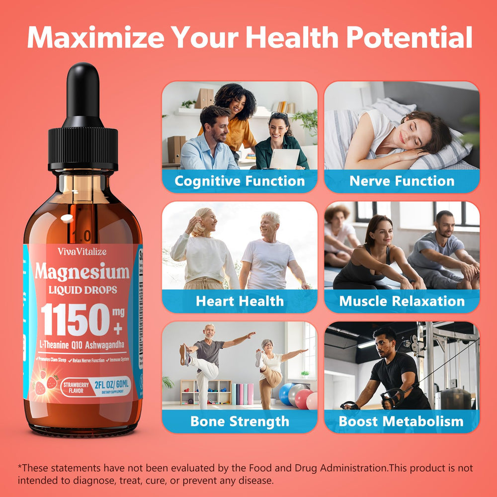 Strawberry flavored magnesium liquid in bottle