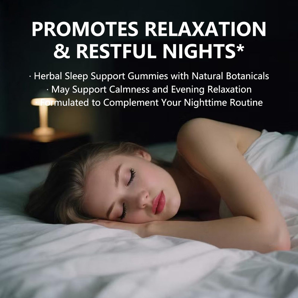 Close-up of strawberry-flavored sleep gummies