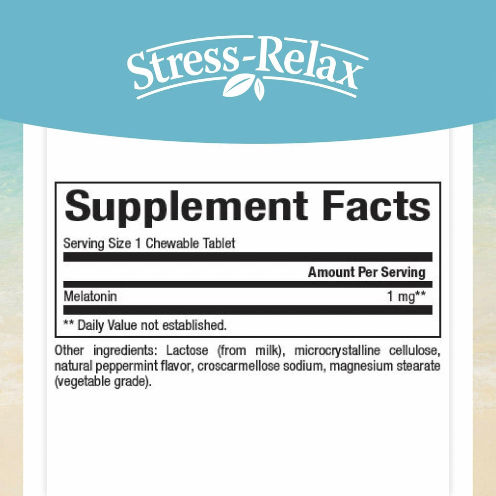 Natural Factors Stress-Relax Melatonin packaging back view
