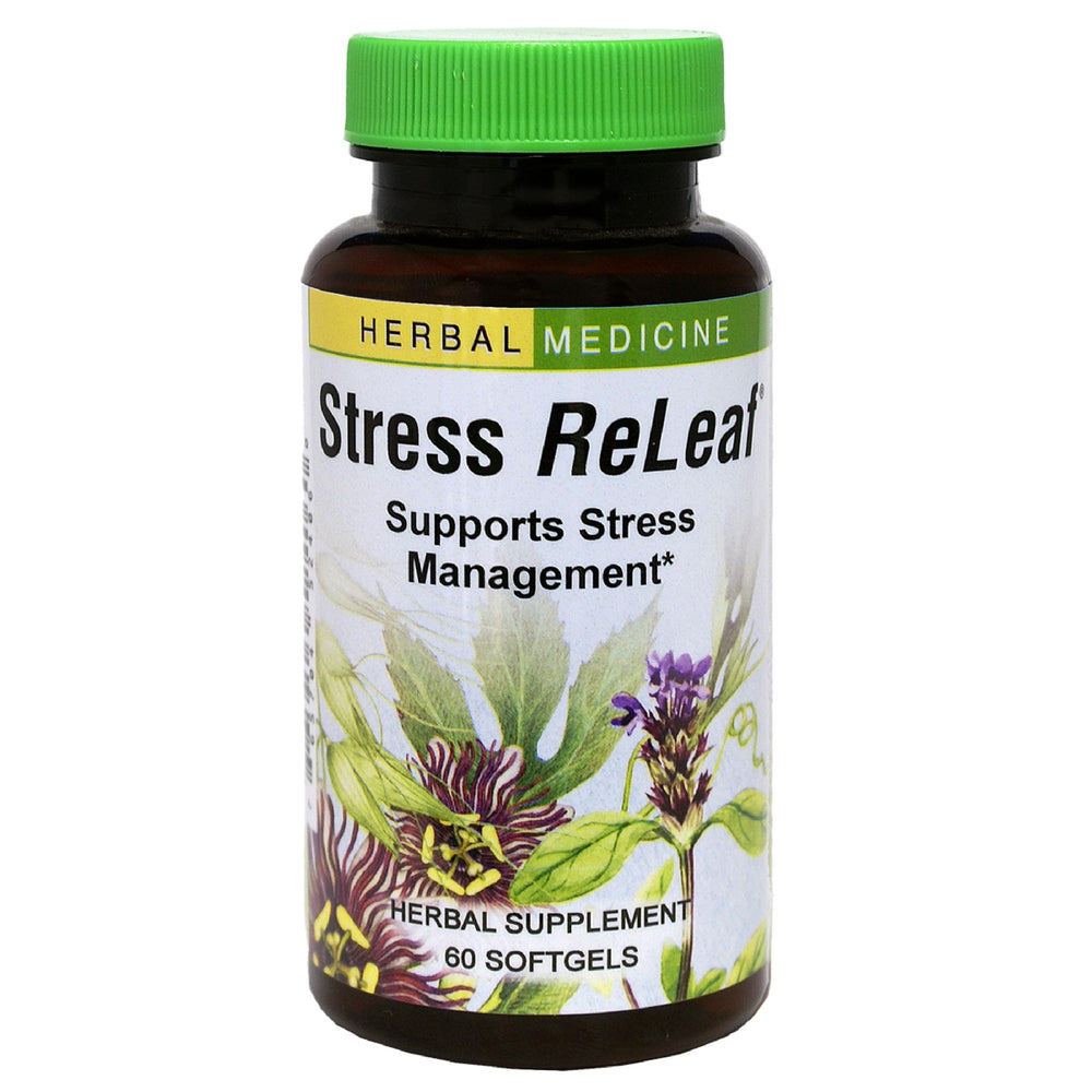 Herbs Etc Stress ReLeaf bottle and packaging