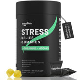 Front of Stress Support Gummies bottle with lemon flavor