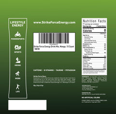 Mango flavored energy drink created with Strike Force in a 16.9 oz bottle