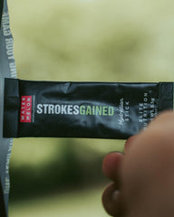 Strokes Gained Hydration sugar-free label emphasizing no added sugar.