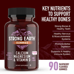 Nutrition facts panel for Strong Earth Gummies