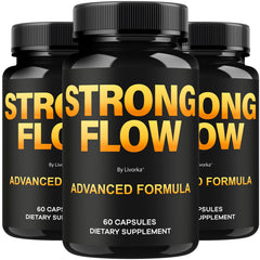Front view of Strong Flow Capsules 3-pack bottle