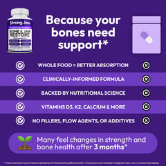 Healthier bone support concept illustrating daily nutrition