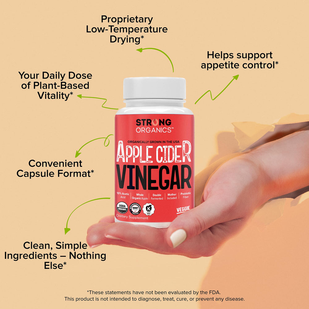 Strong Organics ACV Caps taken with food supports digestive comfort.