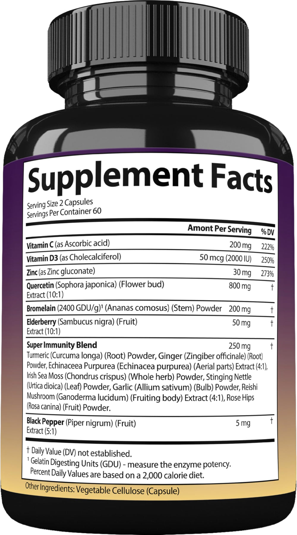 Artwork highlighting 15-in-1 Immune Support formula