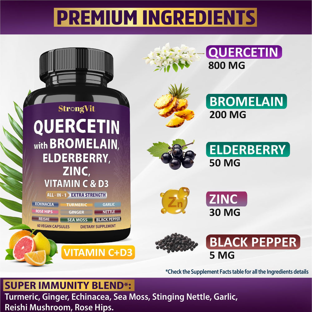 Close-up of Quercetin Bromelain capsules