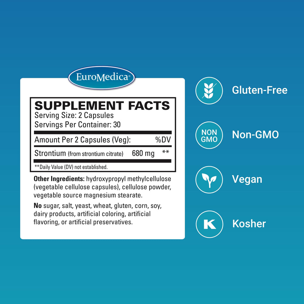 Graphic illustrating strontium citrate absorption