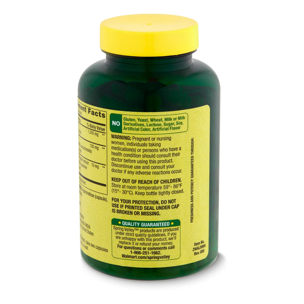 STS sticker on turmeric supplement bottle