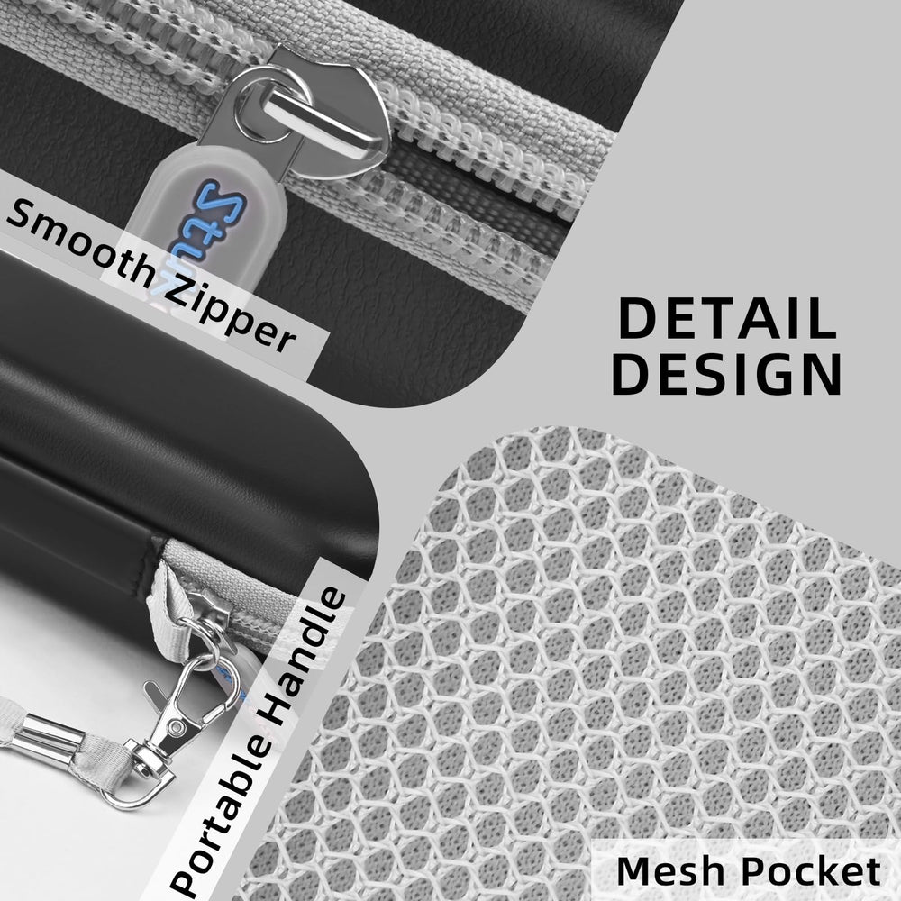 Travel-friendly case shown with accessories in a bag
